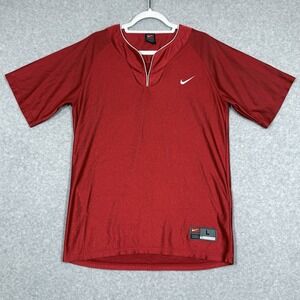 Vintage Nike Shirt Mens Large Shiny Dazzle Warm Up Jersey Team Sports Y2K‎ Red